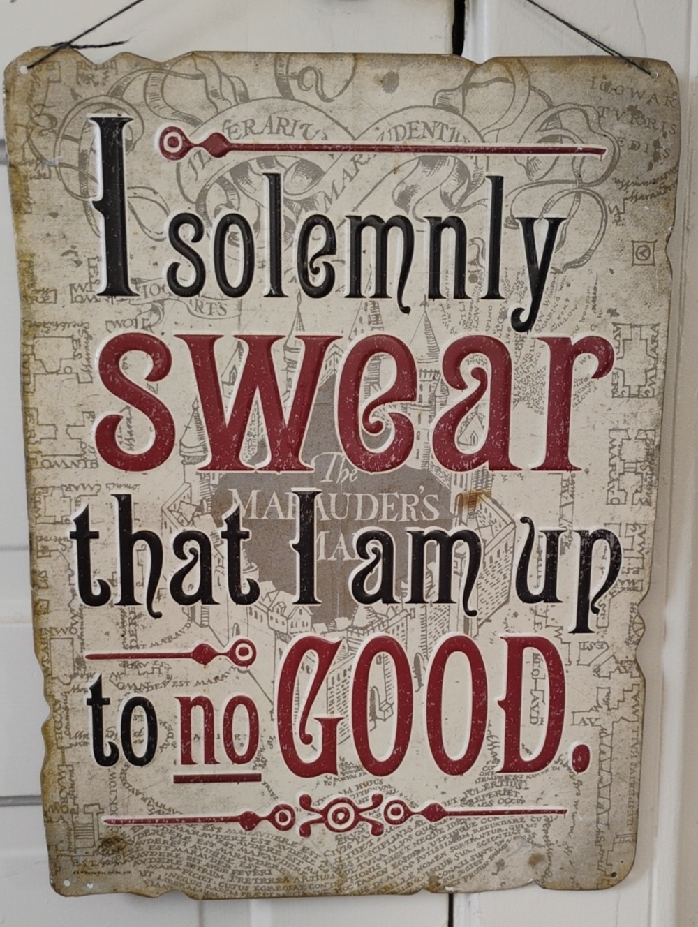 I Solemnly Swear That I Am Up to No Good Wall Sign Harry Potter Marauders Map